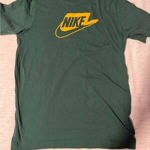Nike Short-Sleeve Forest Green Tee with Yellow Logo